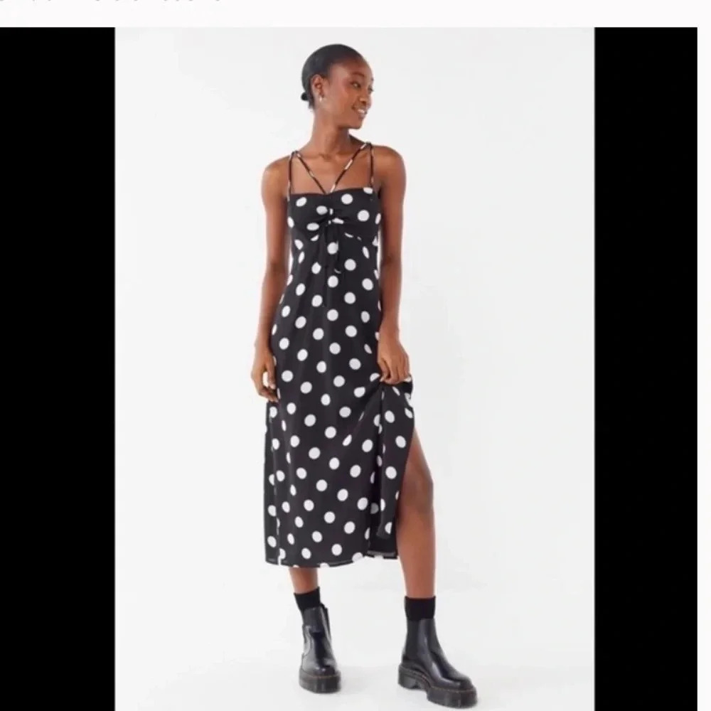 Urban Outfitters Black and White Polka Dot Maxi Dress